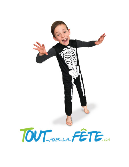 Déguisement de squelette enfant combinaison à petit prix