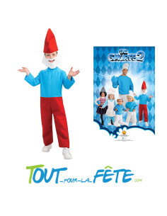 Déguisement de chef Schtroumpf taille enfant combinaison, coiffe, barbe 2