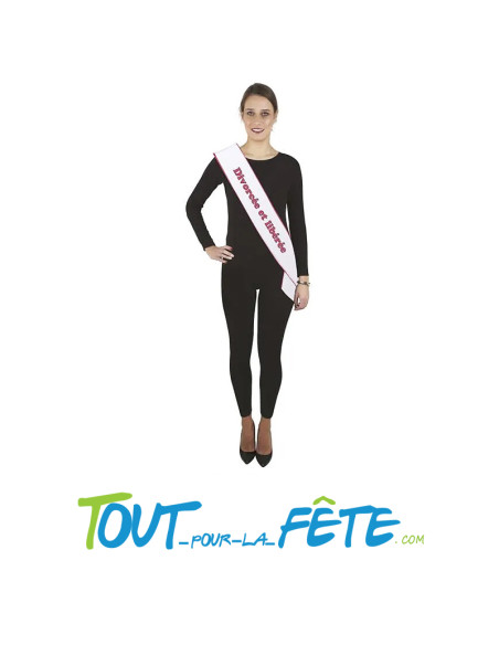 Echarpe divorcée et libérée rose et blanche ( accessoire humoristique )