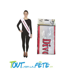 Echarpe divorcée et libérée rose et blanche ( accessoire humoristique ) 2