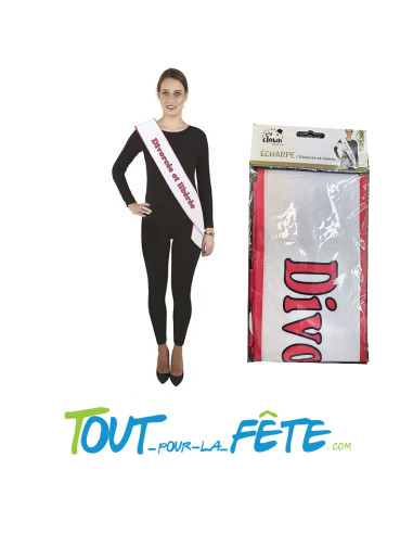 Echarpe divorcée et libérée rose et blanche ( accessoire humoristique )