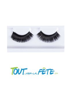 Faux cils noirs avec une fine bande adhésive