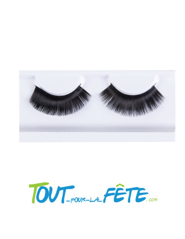 Faux cils noirs avec une fine bande adhésive
