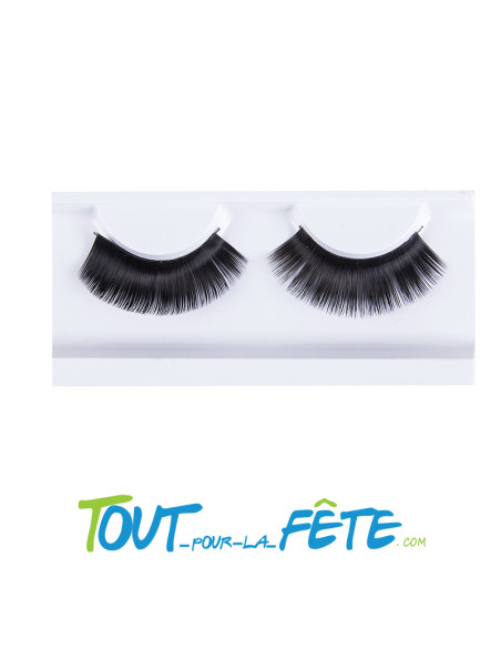 Faux cils noirs avec une fine bande adhésive