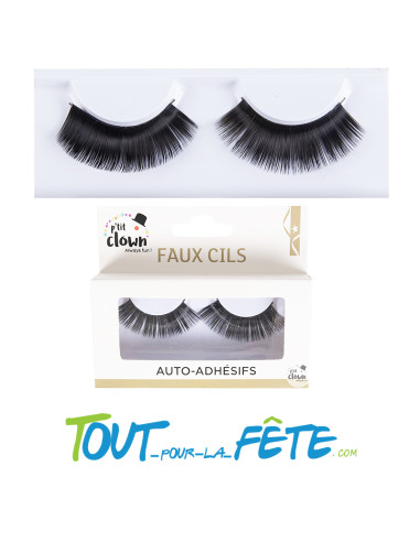 Faux cils noirs avec une fine bande adhésive