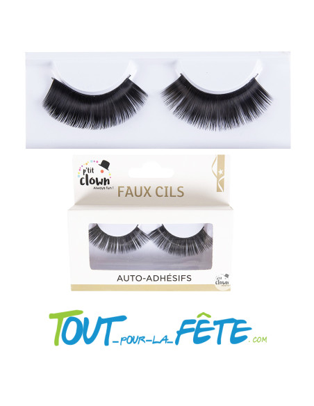 Faux cils noirs avec une fine bande adhésive