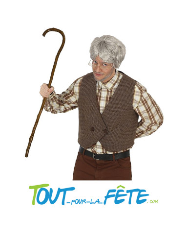 Canne en bois de grand-mère taille 90cm ( accessoire déguisement )