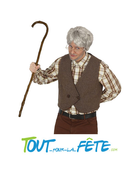 Canne en bois de grand-mère taille 90cm ( accessoire déguisement )