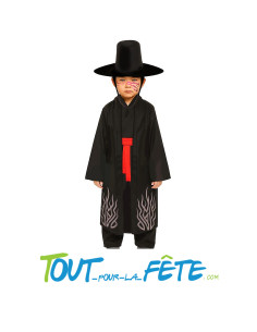 Déguisement jinwoo K-pop demon hunters pour enfant (chapeau - veste - t shirt - ceinture - pantalon )