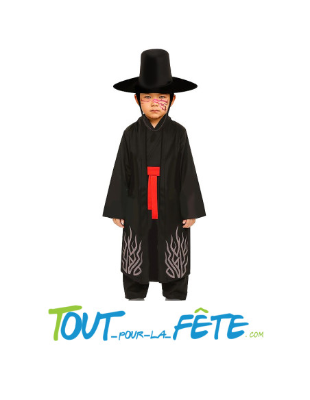 Déguisement jinwoo K-pop demon hunters pour enfant (chapeau - veste - t shirt - ceinture - pantalon )