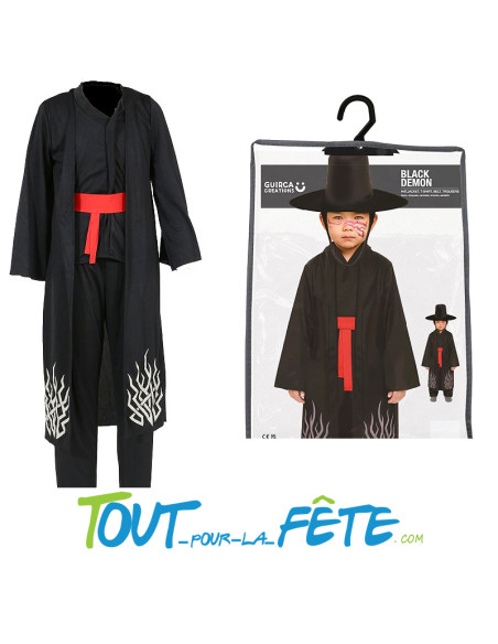 Déguisement jinwoo K-pop demon hunters pour enfant (chapeau - veste - t shirt - ceinture - pantalon )