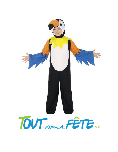 Déguisement de toucan exotique pour enfant ( combinaison - capuche )