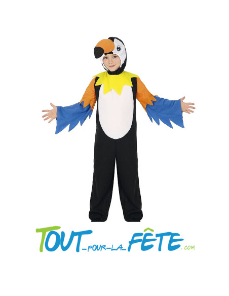 Déguisement de toucan exotique pour enfant ( combinaison - capuche )