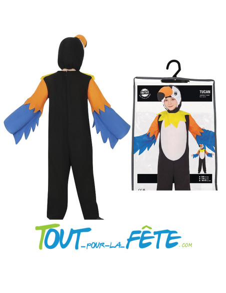 Déguisement de toucan exotique pour enfant ( combinaison - capuche )