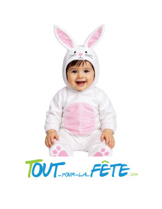 Déguisement de lapin blanc et rose pour bébé ( 12/18 mois - 18/24 mois )