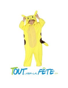 Déguisement Pikachu Pokemon taille enfant ( combinaison à capuche et queue )