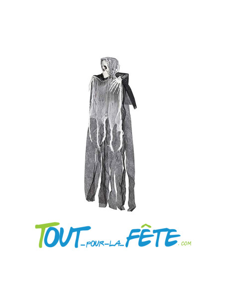 Squelette a suspendre 80 cm blanc et gris ( décoration Halloween )