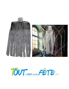 Squelette a suspendre 80 cm blanc et gris ( décoration Halloween ) 2