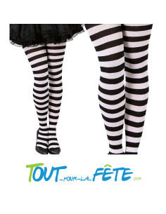 Collant rayé noir et blanc taille unique pour adulte ( accessoire déguisement )
