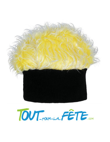 Perruque jaune avec bandeau noir taille unique ( accessoire déguisement )