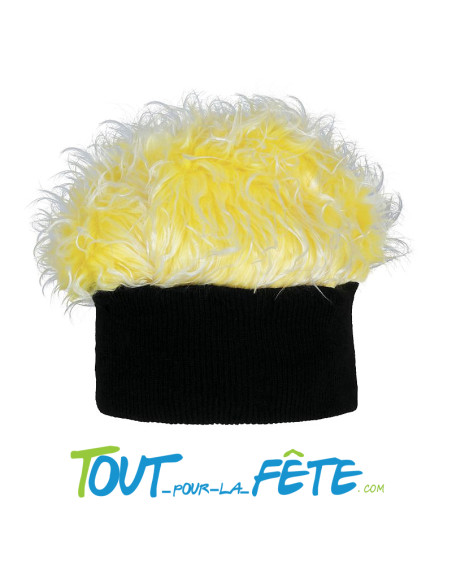 Perruque jaune avec bandeau noir taille unique ( accessoire déguisement )
