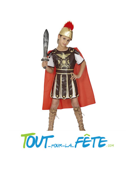 Déguisement de gladiateur pour enfant ( Ceinture, Armure, Tunique, Cape, Casque )