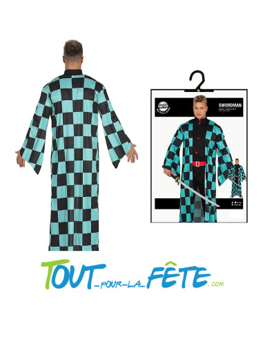 Déguisement Demon slayer ( manga ) Tanjiro Kamado taille adulte ( kimono - combinaison - ceinture )