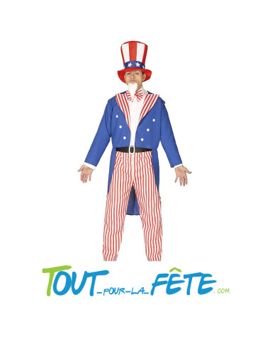 Déguisement Oncle Sam "Mr Amérique" pour homme taille adulte