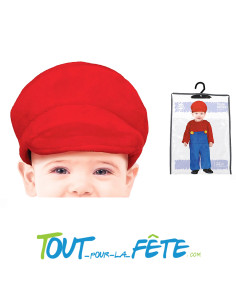 Déguisement bébé Plombier Super Mario rouge et bleu ( casquette - combinaison ) 2
