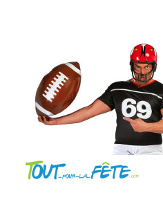 Ballon de football américain gonflable 40 cm marron et blanc