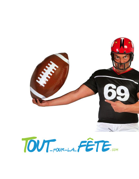 Ballon de football américain gonflable 40 cm marron et blanc
