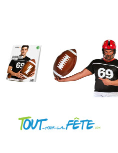Ballon de football américain gonflable 40 cm marron et blanc 2