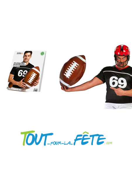 Ballon de football américain gonflable 40 cm marron et blanc