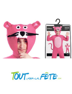 Déguisement de panthère rose taille adulte ( capuche, combinaison, queue) 2