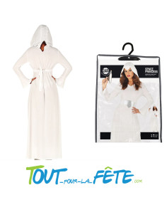 Déguisement de princesse de l'espace blanc (robe avec capuche, ceinture) 2