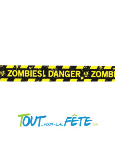 Ruban noir et jaune "Zombie danger" 6m