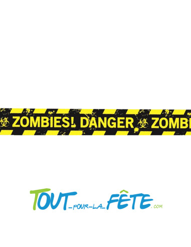 Ruban noir et jaune "Zombie danger" 6m