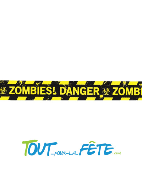Ruban noir et jaune "Zombie danger" 6m