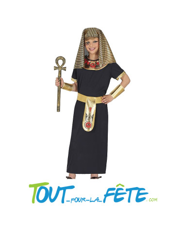 Déguisement pharaon / égyptien taille enfant Ceinture, Cou, Coiffe, Tunique