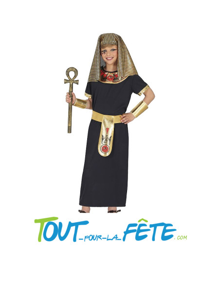 Déguisement pharaon / égyptien taille enfant Ceinture, Cou, Coiffe, Tunique
