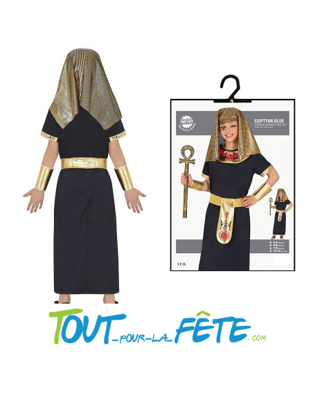 Déguisement pharaon / égyptien taille enfant Ceinture, Cou, Coiffe, Tunique