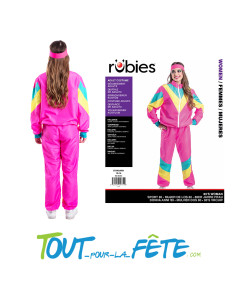 Survêtement Années 80 rose - jaune - turquoise taille adulte M/L 2