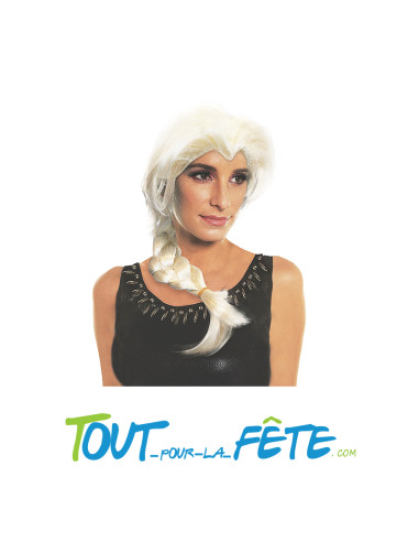 Perruque blonde / blanche avec tresse ( elsa reine des neiges ) taille unique pour adulte