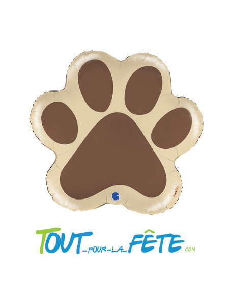 Ballon aluminium patte de chien ou d'ours 61cm