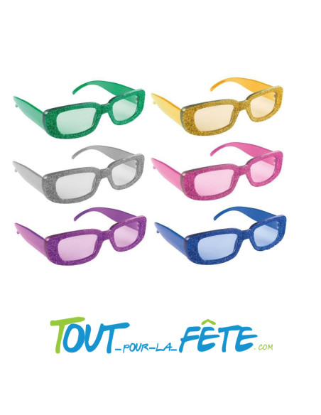 Lunettes rectangle métallisé ( vert, or, argent, rose, violet, bleu )