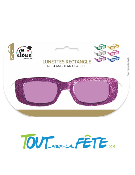 Lunettes rectangle métallisé ( vert, or, argent, rose, violet, bleu )
