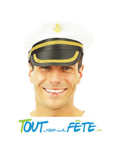 Casquette de capitaine taille adulte avec ornements dorés