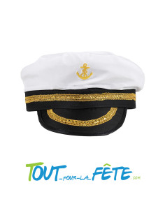 Casquette de capitaine taille adulte avec ornements dorés 2