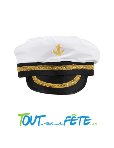 Casquette de capitaine taille adulte avec ornements dorés