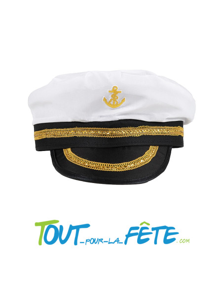 Casquette de capitaine taille adulte avec ornements dorés